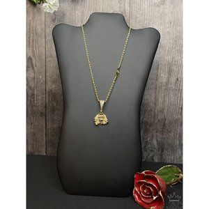 Gold Finish Elegant Buddha Pendant Necklace